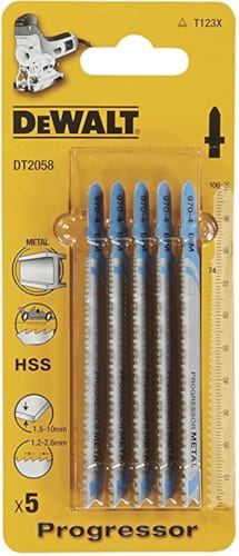 Stanley 5 Lames de Scie HSS "Progressor" Pour Tôles 1,5-10 mm, Tuyaux, Profils, Aluminium