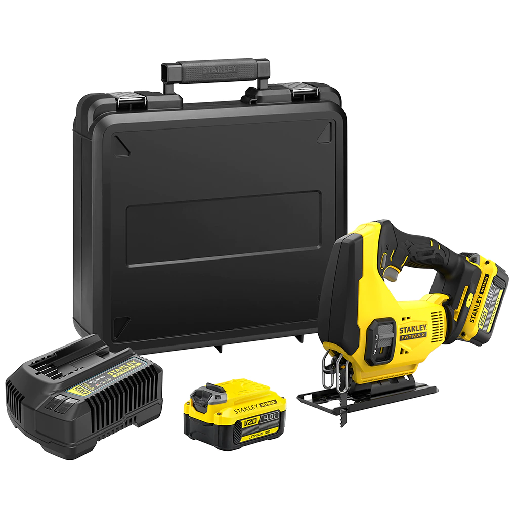 Stanley Fatmax Coffret V20 18V Scie Sauteuse Pendulaire avec 2 Batteries 4.0AH