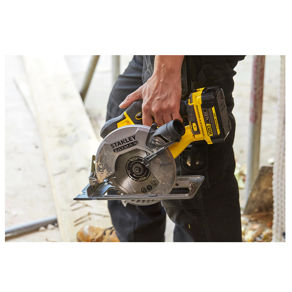 Stanley Fatmax Coffret V20 18V Scie Circulaire 165 mm avec 2 Batteries 4.0AH