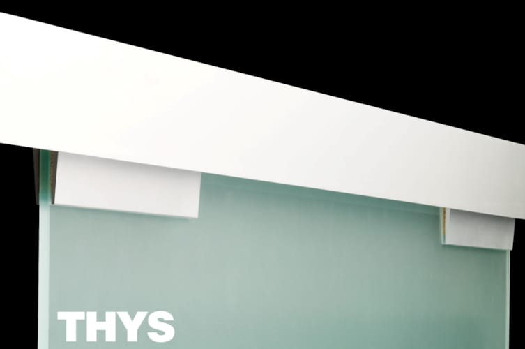 Cache-rail aluminium pour porte en verre