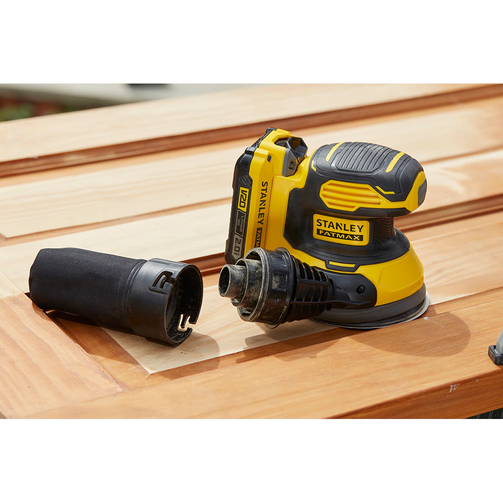 Stanley Fatmax V20 18V Ponceuse Excentrique avec 1 Batterie 2.0AH et 1 Sac