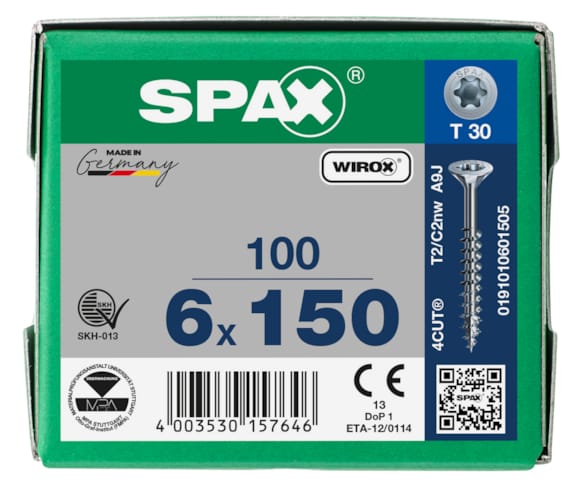 SPAX vis TX WIROX - 6x150 (boite 100 pces)