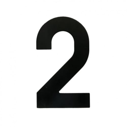 Chiffre Plat 2 Noir pour numéro de maison