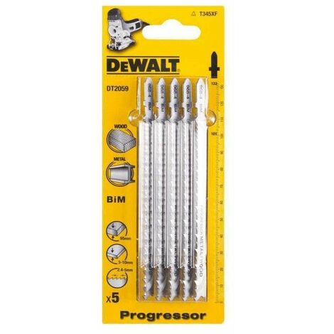 Stanley 5 Lames de Scie BiM "Progressor" Pour Métal et Aluminium 3-10 mm, Tuyaux, Profils