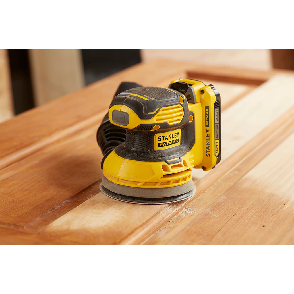 Stanley Fatmax V20 18V Ponceuse Excentrique avec 1 Batterie 2.0AH et 1 Sac