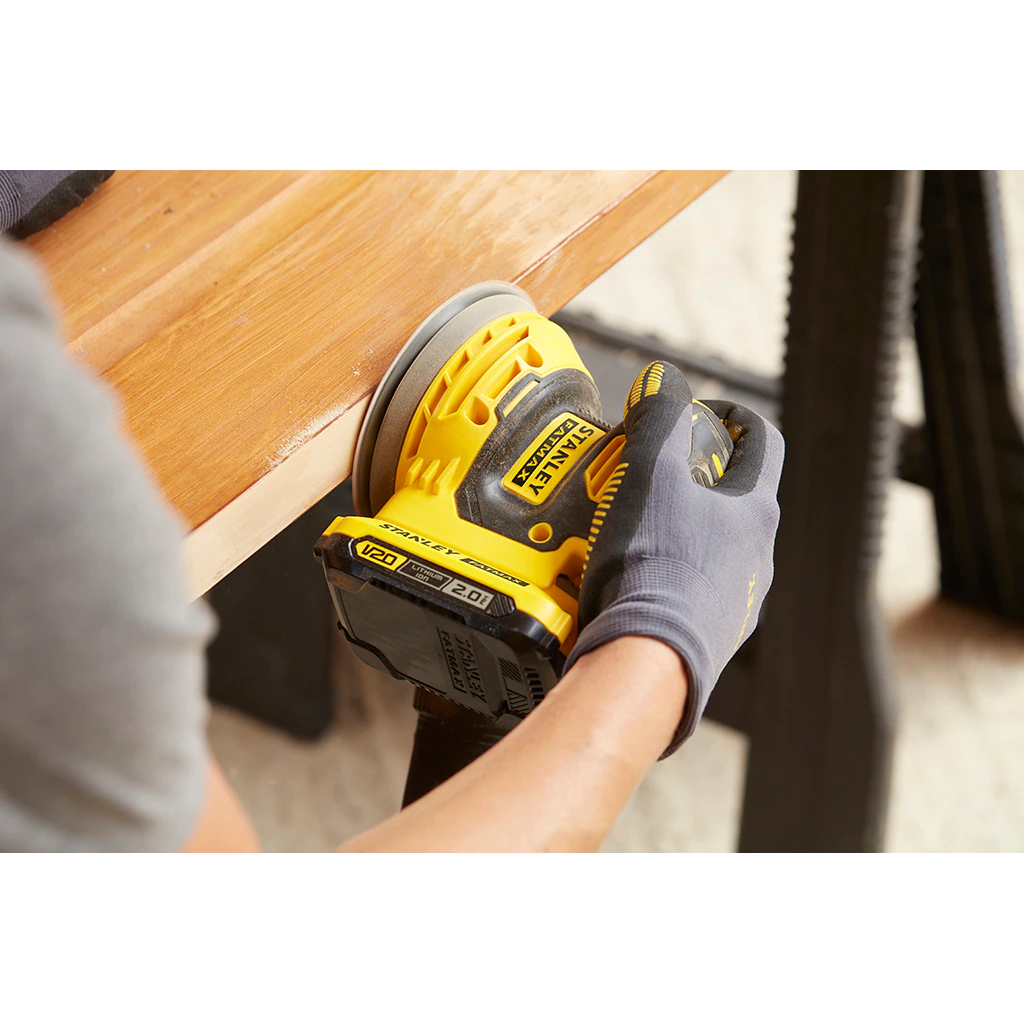 Stanley Fatmax V20 18V Ponceuse Excentrique avec 1 Batterie 2.0AH et 1 Sac