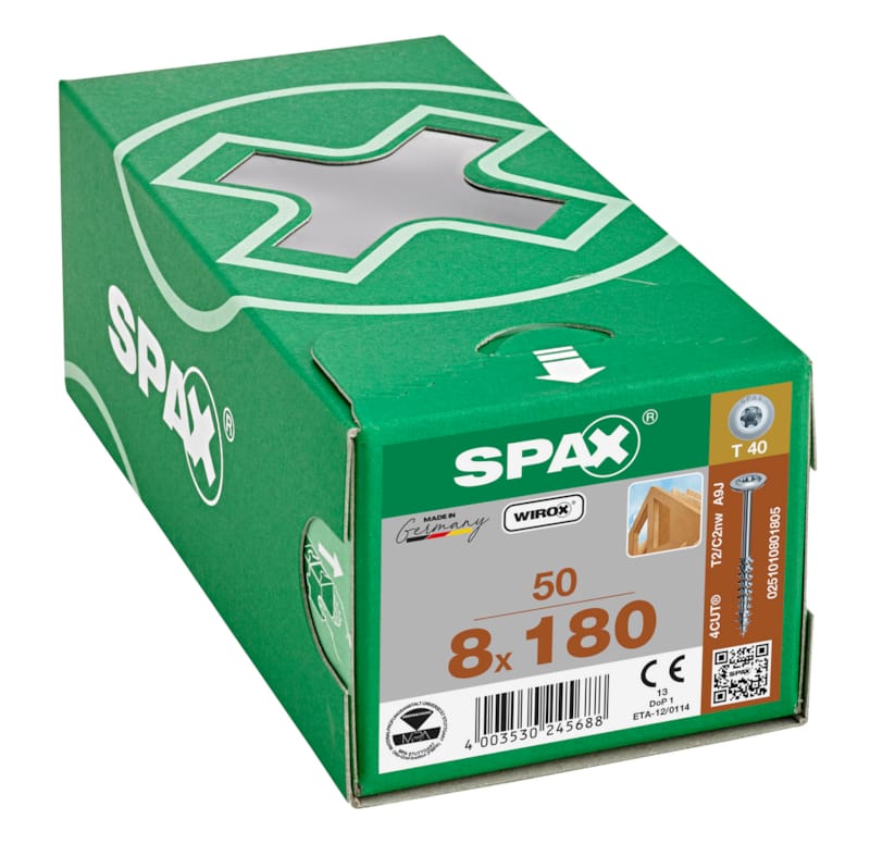 SPAX vis HI.FORCE WIROX - 8x180 (bte 50 pces)