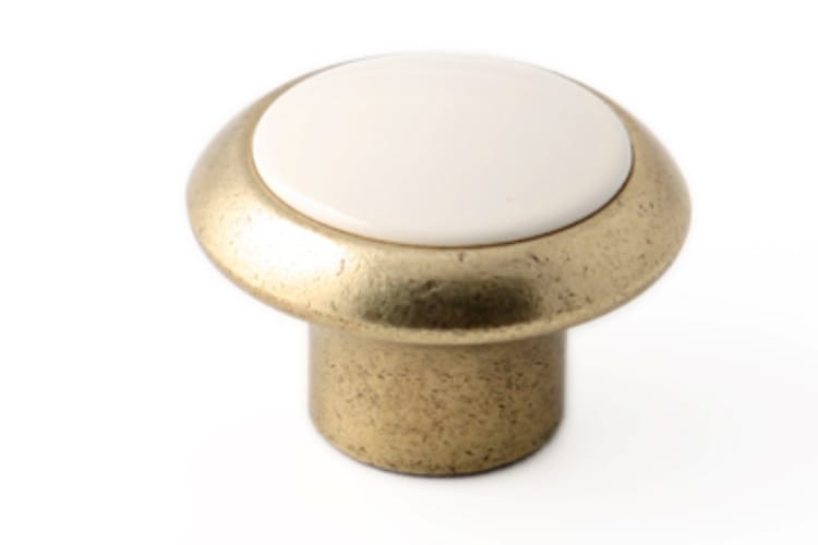 Bouton Zamac - Bronze/teinté ivoire - ø40m