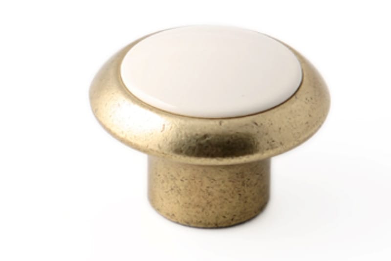 Bouton Zamac - Bronze/teinté ivoire - ø40m