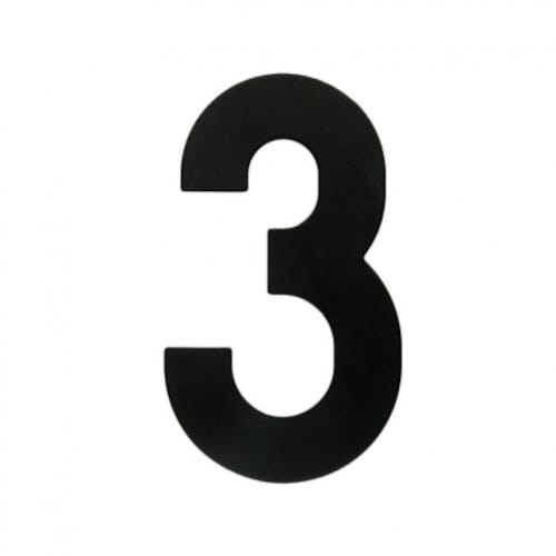 Chiffre Plat 3 Noir pour numéro de maison
